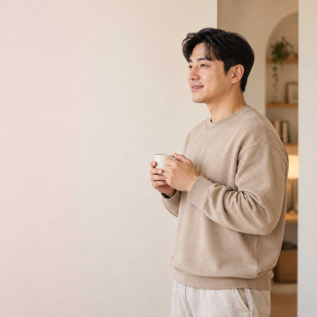 다음머니 신용카드카드깡 컵을 들고 받으실 금액을 생각하는 고객